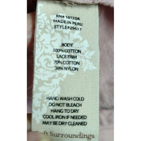 Soft Surroundings Dress Size M Pink Hi-Low Buttons Embroidery Midi Cotton - Picture 14 of 14